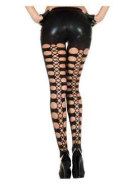 Collant legging noir sexy avec trous - MH50443BLK